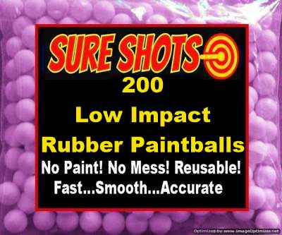 Low Impact Rubber Paintballs 200 Pack